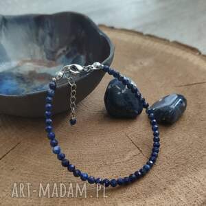 handmade bransoletka z lapis lazuli - stormy sky iv
