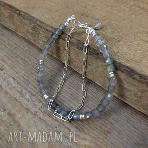 delikatna bransoletka z labradorytu srebro 925