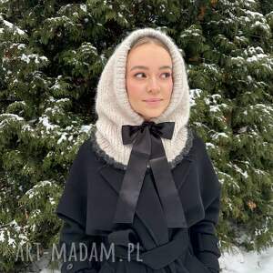 Balaclava Hoshi z kokardą wełna merino niana