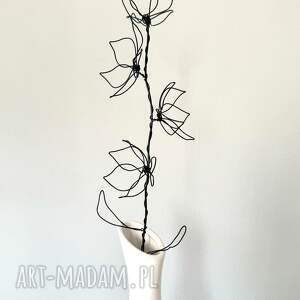 kwiat z drutu aluminiowego, sztuczny kwiat, oryginalny prezent, gałązka kwiatowa