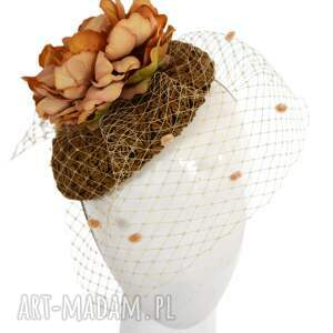 ZŁOTY FASCYNATOR, kwiaty, woalka