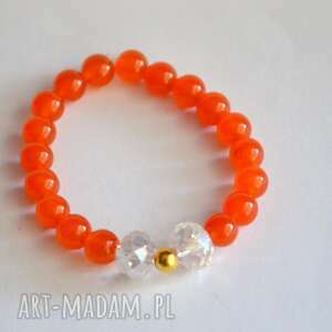 ręczne wykonanie bracelet by sis: elegancka bransoletka z pomarańczowych kamieni