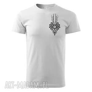 handmade koszulki tatra art - podhalańska klasyka parzenica t-shirt męski biały