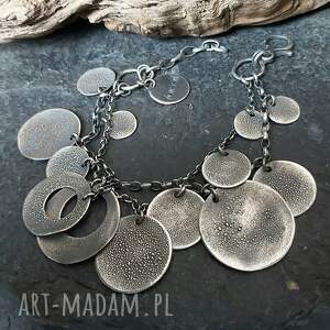 bransoletka srebrna - blaszki ze srebra, autorska biżuteria, modna