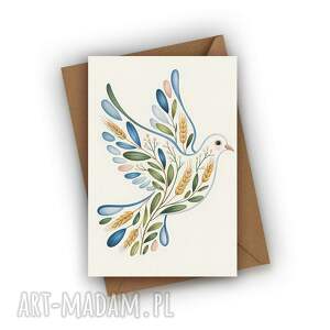 kartka z gołębiem chrzest święty, komunię, bierzmowanie, pamiątka komunii