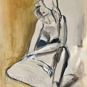 Lady - 87x64, kobieta szkic, obrazy nad - łóżko, do sypialni