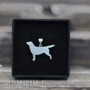 labrodor retriever - wisiorek srebrny, pies, labrador biżuteria z psem, psia