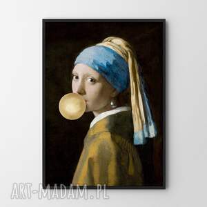 plakat portret ze złotym balonem - format 30x40 cm salonu