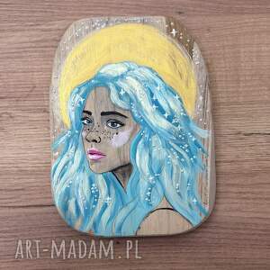 współczesny aniół stróż wewnętrznej siły obraz na drewnie wewnętrzna