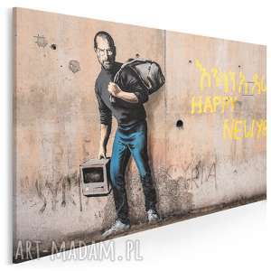 obraz na płótnie - banksy steve jobs 120x80 cm 20216, graffiti, street art