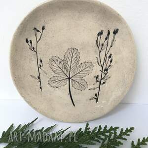 ręczne wykonanie ceramika roślinny talerzyk