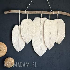 wooden love zamówienie specjalne, pióra makramowe, oryginalny prezent