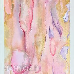 różowa abstrakcja - akwarela obrazy, obraz