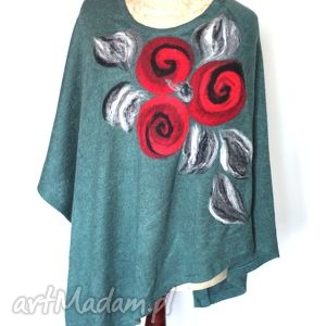 handmade poncho poncho tunika i kwiat ogrodnika