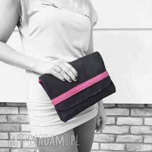 ręcznie robione torebki mini z paskiem black pink