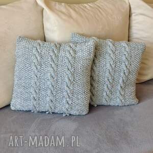ręcznie zrobione poduszki poszewki na poduszkę ręcznie robione na drutach, handmade