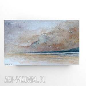 morze - akwarela formatu 15/25 cm