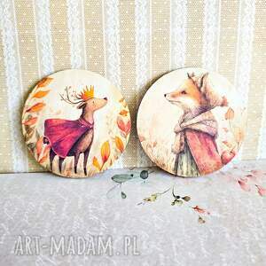 Para podkładek - Miodowa przygoda, dom, podkładki, drewniane, lis