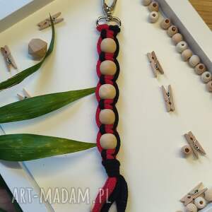 Brelok ze sznurka, breloki, do kluczy, drewniane korale, sznurek