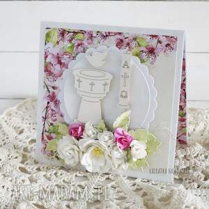 handmade scrapbooking kartki pamiątka chrztu dziewczynki, 488