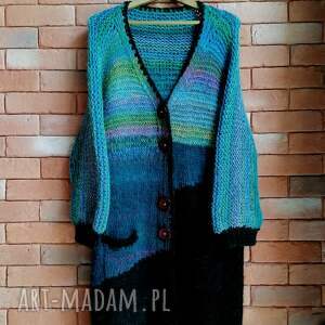 handmade swetry kolorowy kardigan z alpaki