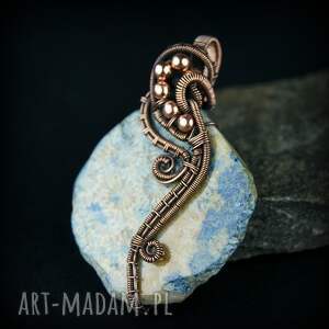 koral fossil wisiorek wire wrapping biżuteria artystyczna na prezent
