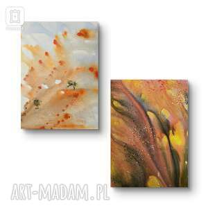 kompozycja 2 prac - the motion i namib, obraz krajobraz kwiat