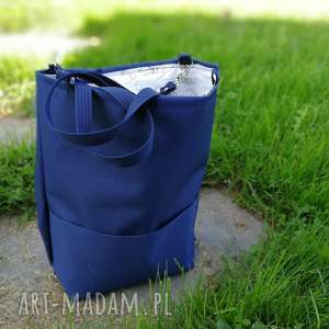 plecako torebka cordura granatowa - Zapętlona Nitka
