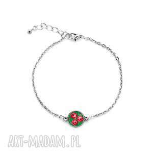 ręcznie robione bransoletka mini z grafiką haftowane róże