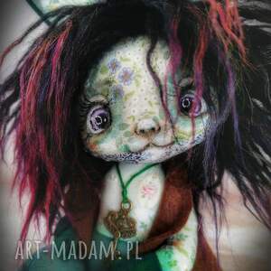 Chochlik królewski e - piet. Artystyczna lalka kolekcjonerska, z tkaniny, kwiatowe wzory, miękka