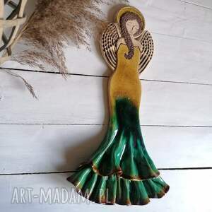 handmade dekoracje anioł ceramiczny - bor