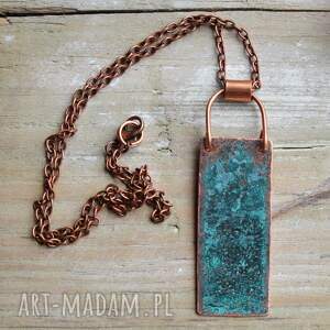 naszyjnik - wisior z patynowanej miedzi /4/, biżuteria patynowana