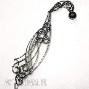 ażurowa zakładka do książki, srebro labradoryt, różowy