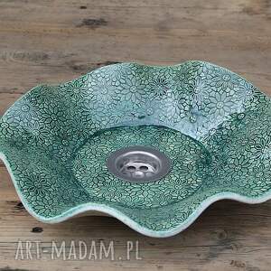 handmade ceramika umywalka - mała falbana