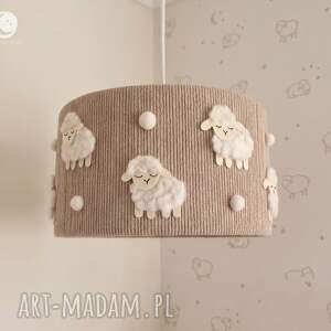 Abażur sufitowy do pokoju dziecka - owieczki handmade