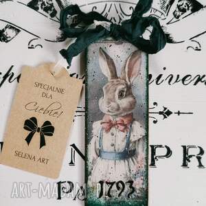Zawieszka z zajączkiem decoupage - shabby chic vintage