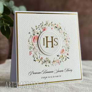 eleganckie zaproszenia komunijne wzór 48c pierwsza komunia