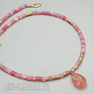 kwarc strawberry choker - szlachetna kolekcja, kamienie naturalne, minerały