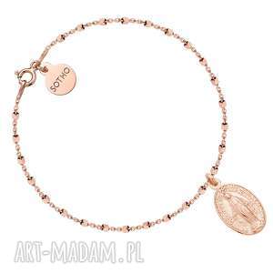 handmade bransoletka z różowego złota z medalikiem