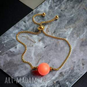 ręcznie robione swarovski neon pearls: one: neon orange