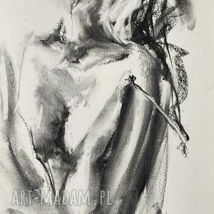 louka szkic kobiety - 70x35cm obrazy do salonu, sypialni, kobieta