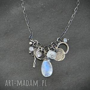 naszyjnik z kamieniem księżycowym - kamień księżycowy, surowa