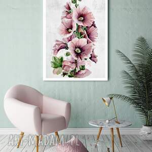 obraz drukowany na płótnie kwiat malwa 70x100cm salonu