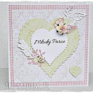 ręcznie zrobione scrapbooking kartki pastelowa kartka ślubna