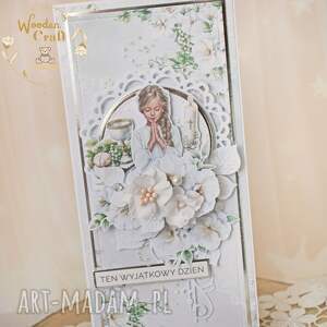 kartka komunijna, pamiątka pierwszej komunii, prezent bright 2 gotowa pamiątka