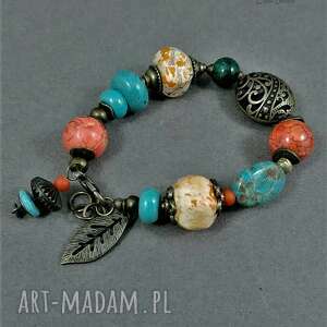 handmade boho style bransoletka kolorowa dla miłośniczki stylu boho oryginalna kolorowa