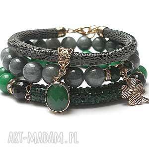handmade emerald and grey /12.07.15/ set