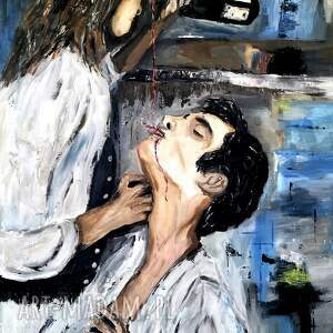 duży obraz na płótnie autor grzegorz zalewski namiętność, kochankowie miłośc