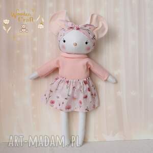 Myszka Kasia w kwiatowej spódniczce, przytulanka, prezent GOTOWA