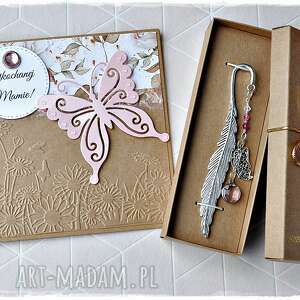 ręcznie zrobione scrapbooking kartki zestaw prezntowy na dzień matki - motyle